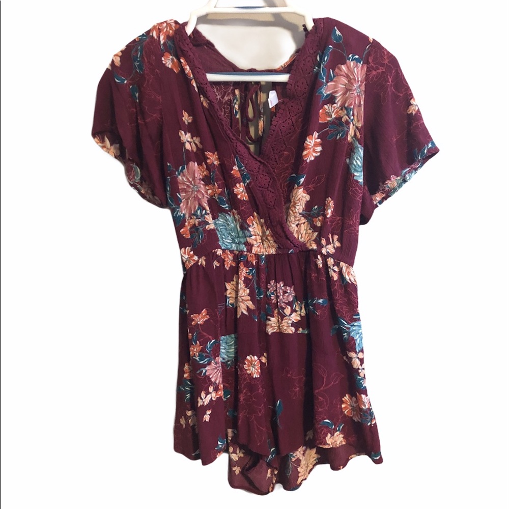 Pink Floral Romper